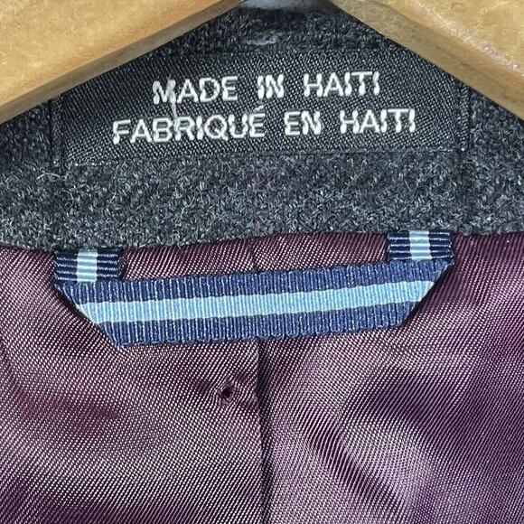 Tommy Hilfiger Dark Gray Plaid Worsted Wool Blazer Sport Coat Jacket 42L - Picture 8 of 12